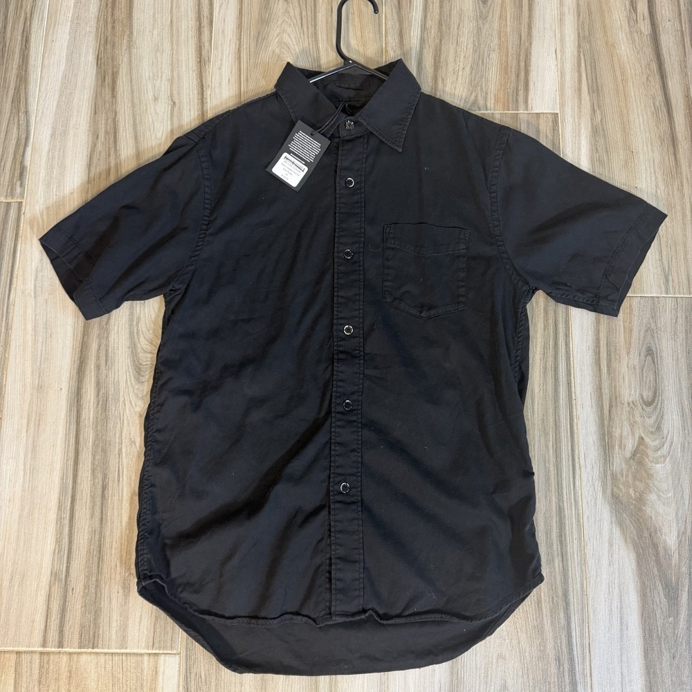 NWT Buck Mason Draped Twill One Pocket Shirt Mens‎ Size M Black Button Up READ